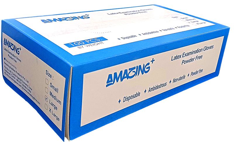 Amazing+ Latex Examination Powder-Free Gloves